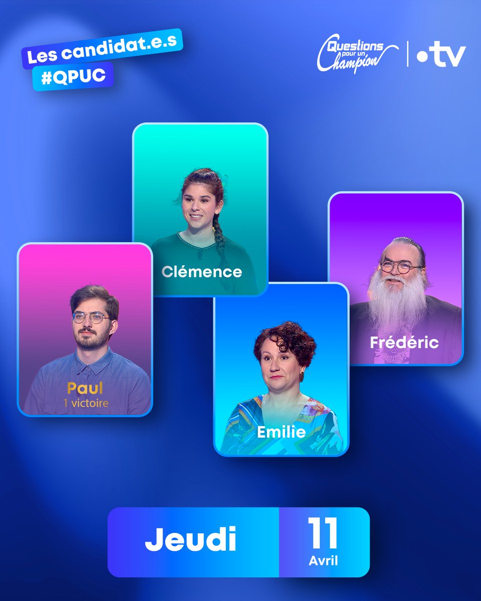 Paul a donné la dernière bonne réponse hier soir ! 🫣 Il affrontera Clémence, Émilie et Frédéric ce soir. Aura-t-il autant de bonnes réponses à fournir qu'hier ?