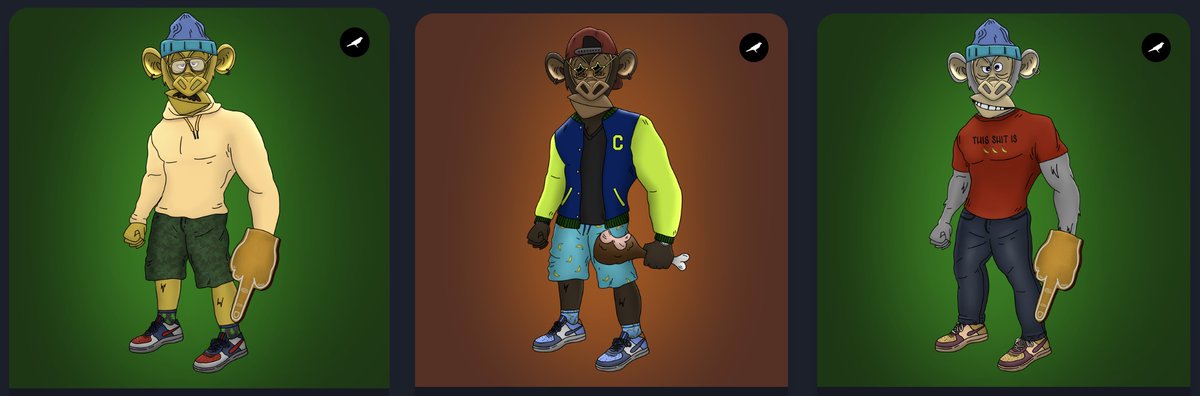 Our last treasury auction is for 3 x BuffChimpz.
Bulk starting price is 3ksm with minimal increase of 0,15 ksm. Auction ends 28th of March at 11:59AM CET, with additional 10 minutes for every bid after that point
<a href="/TheMoonBearer/">| MOON-Bearer |</a> <a href="/apeXchimpz/">apeXchimpz</a>