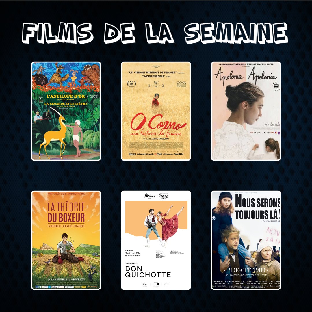 Bonjour à tous !    

Le calendrier de la semaine du 27 mars est disponible ! 🗓️   

Découvrez les sorties de cette semaine ! 🎬   

Quel film allez-vous regarder cette semaine ? 😎 

#KungFuPanda4 #LaPromesseVerte  #LeJeuDeLaReine