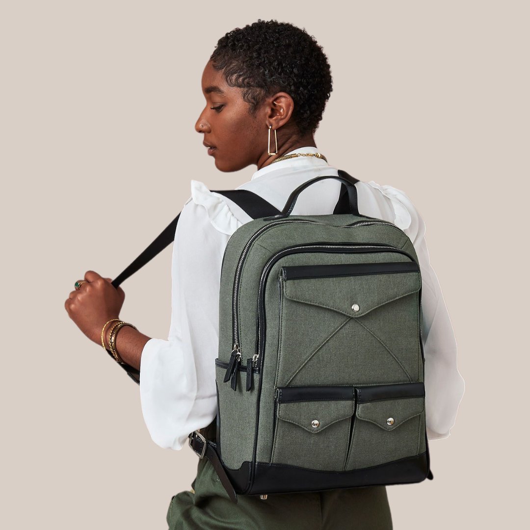 This eco-friendly backpack is great for work, city trips, or adventures! 🎒💼 🌿 It's made from materials that are good for the environment, so you can feel good about your style and help make the future greener. 🌱💚 . . . #slowmadefashion #slowfashionisthenewfashion #slow