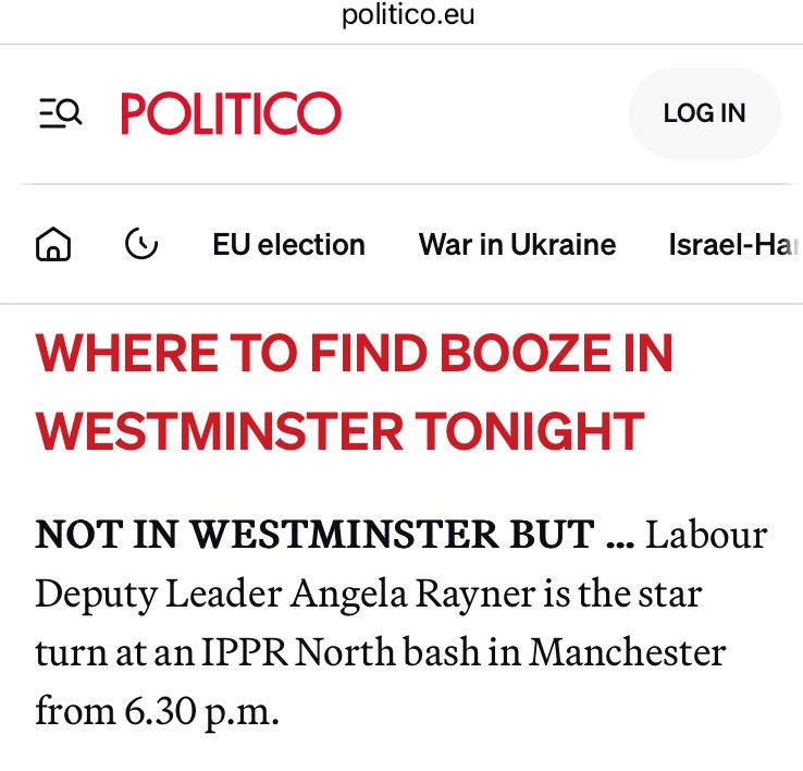 Sometimes you just have to taking levelling up into your own hands? @POLITICOEurope London Playbook reporting on our @IPPRNorth birthday... in Manchester. Better than booze!