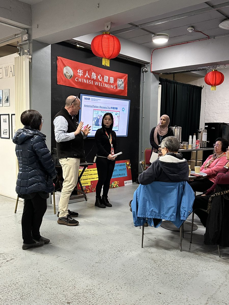 Dr Chadwin & Nancy from @StJamesHC speaking about their own personal experience of research barriers & the health inequalities within the Chinese Community & how research is needed to address the communities health needs #BePartofResearch