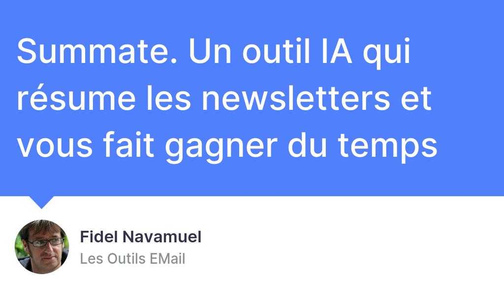 OutilsE's tweet photo. Avec l'assistance de GPT-4, Summate propose des résumés d'une qualité remarquable, soulignant les idées principales des newsletters sans perdre le fil des informations cruciales.

Read more 👉 https://t.co/SVMeIGnMlb

#IA #Utilitaires https://t.co/BtKKpBLLXJ
