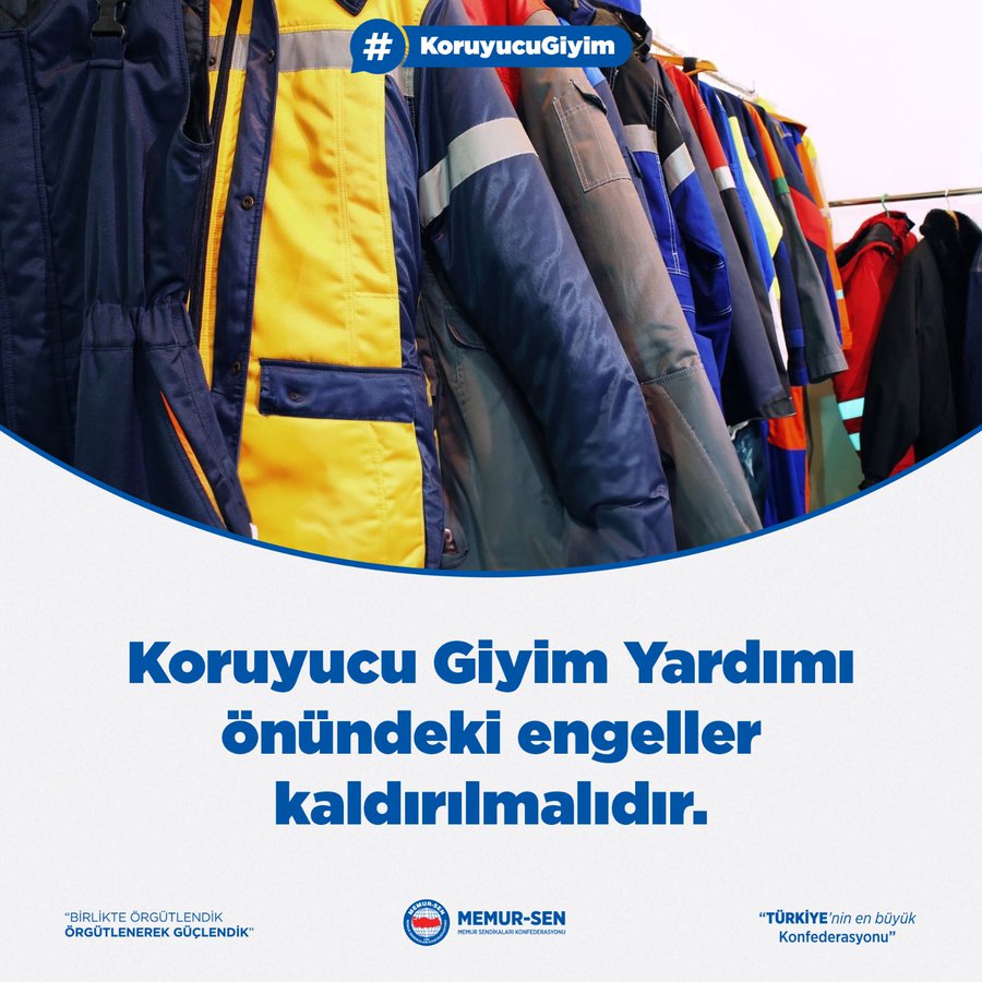 Enerji1sen's tweet photo. ‼️ #KoruyucuGiyim

Anayasa ile güvence altına alınan, 4688 sayılı Kanun ile çerçevesi belirlenen Toplu Sözleşme Hükümleri eksiksiz uygulanmalı, Koruyucu Giyim Yardımı önündeki engeller kaldırılmalıdır. https://t.co/O7AVSw0IsW