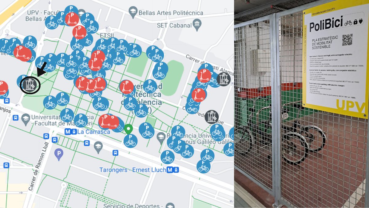 ¿Sabías que hemos incluido en el mapa de bicicletas y patinetes eléctricos los aparcamientos de acceso restringido y cargadores eléctricos? Encuentra los mapas actualizados aquí: upv.es/entidades/AMAP…