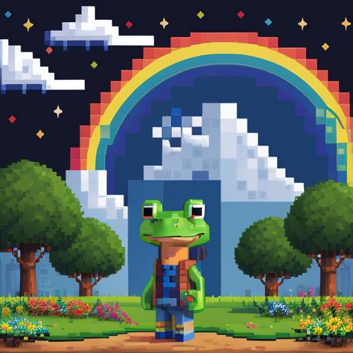 Gay Froge feels like going on an adventure with rainbows &amp; stars in the sky
