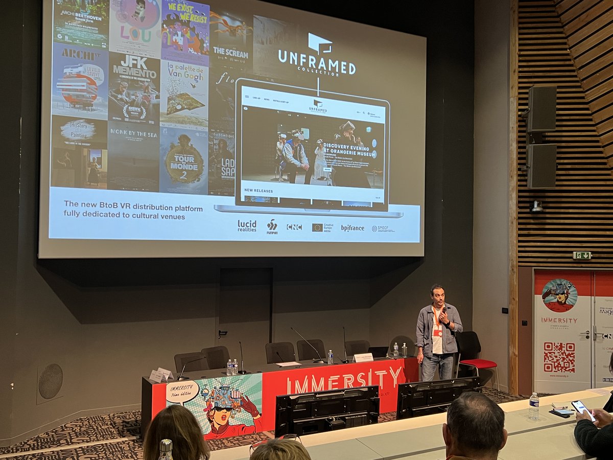 line-up : <a href="/UnframedCollect/">Unframed Collection</a> présente sa plateforme, outil créant un lien entre les créateurs et les lieux de culture. La data est au coeur de leur réflexion et les récupérer était essentiel pour les créateurs. #xr #vr #immersity2024