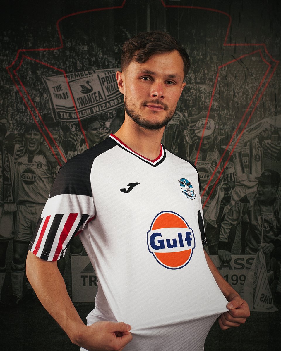 SwansOfficial's tweet photo. A special limited edition commemorative kit to mark the 30th anniversary of our Autoglass Trophy victory 🏆✨
Read more 👉 https://t.co/wgiMgluQyi
@GulfOilIntl | @JomaSport | @SwanseaBS https://t.co/jfYcsinL7K