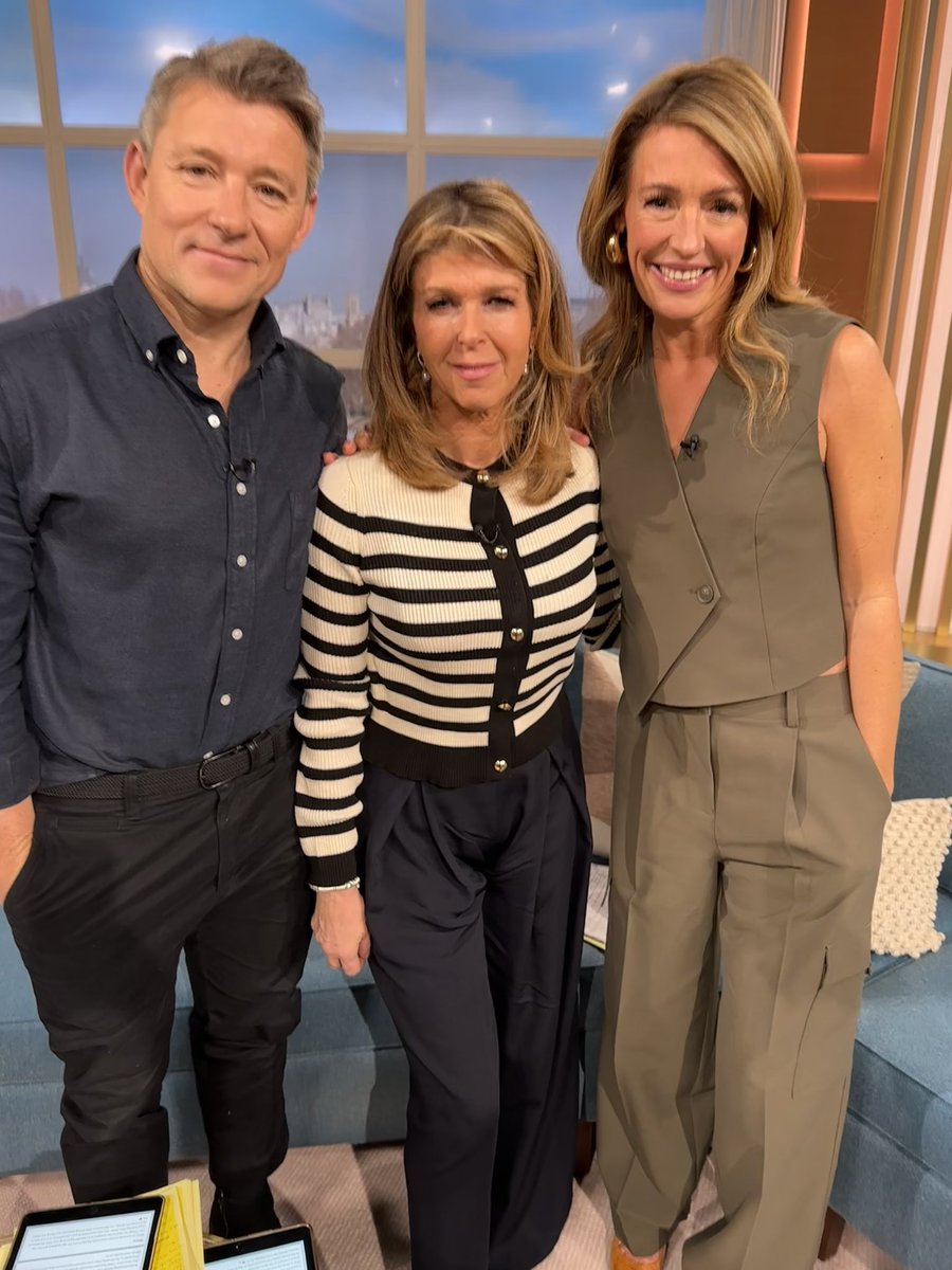 When Cat met Kate! So lovely to have Kate on @thismorning with me and @catdeeley to talk about “Derek’s Story” It’s the most extraordinary documentary and her courage + honesty sharing it never fails to amaze me.