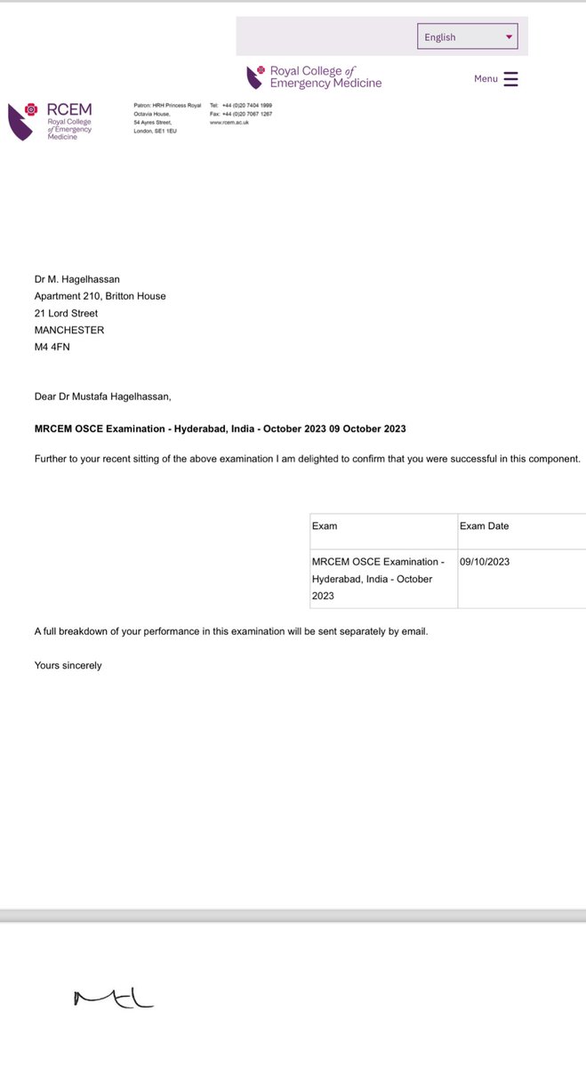 الحمممدلله الذي بنعمه تتم الصالحات ❤️
MRCEM OSCE done ✔️ 
Full membership of Royal college of emergency medicine 🙏🏻❤️