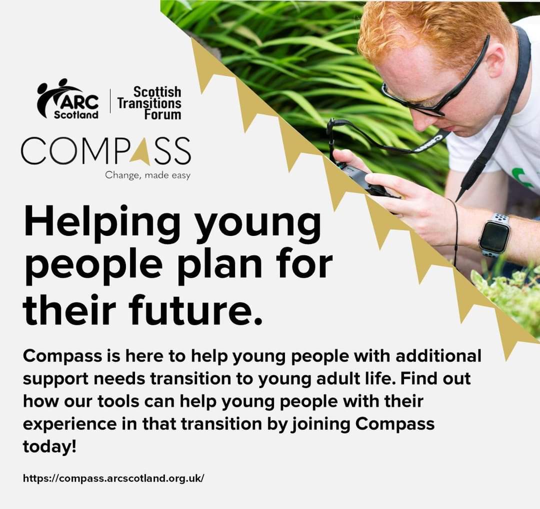 📱🌟 Compass helps with young people plan for their future! Join Compass today to access the tools that can help young people with additional support needs transition young adult life at compass.arcscotland.org.uk. #Compass #ChangeMadeEasy