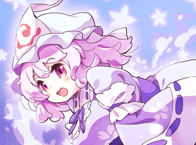#さくらの日 東方で「桜」っていったらこの方しか思い浮かばなかったので…(それっぽくちょい加工) 