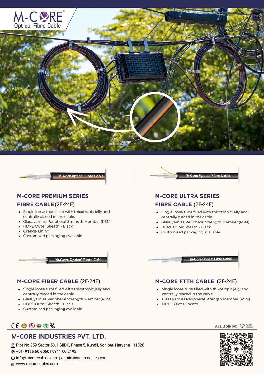 mcorecables's tweet photo. Revolutionize Your Fiber Business with M-Core Fiber Cables! 🚀 Experience higher data capacity, streamlined installations, and future-ready scalability. Our M-Core Cables empower your fiber business to thrive in the fast-paced digital era. https://t.co/RHJwhRlx9h