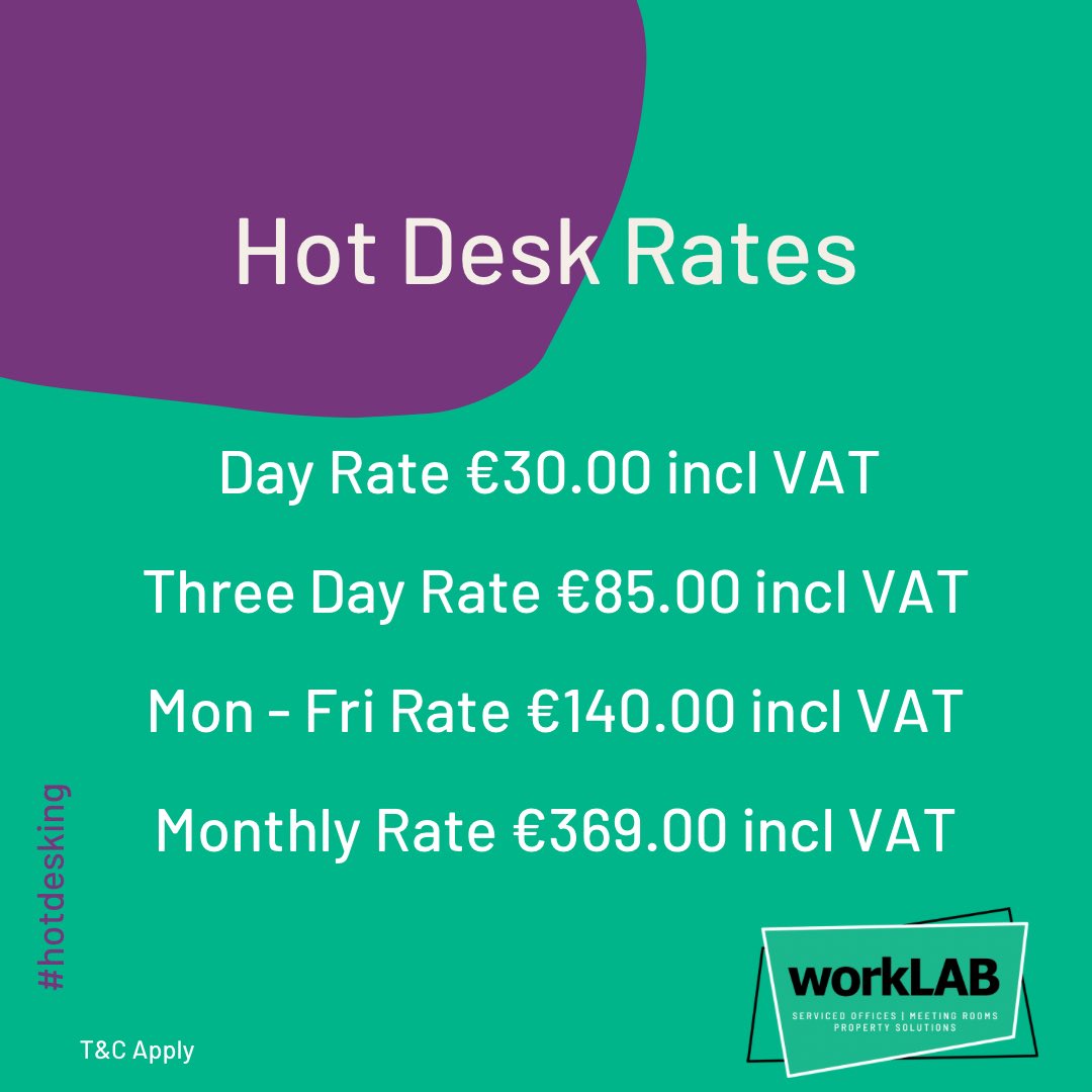 workLAB Waterford (@worklabw) on Twitter photo Holidaying in Waterford this Easter? Extend your stay by booking into one of our Hot Desks.
To to book:
📧 reception@worklab.ie
💻 worklab.ie
📞 051 376 180
#HotDesking #OutOfOfficeOffice #RemoteWorking Holidaying in Waterford this Easter? Extend your stay by booking into one of our Hot Desks.
To to book:
📧 reception@worklab.ie
💻 worklab.ie
📞 051 376 180
#HotDesking #OutOfOfficeOffice #RemoteWorking
