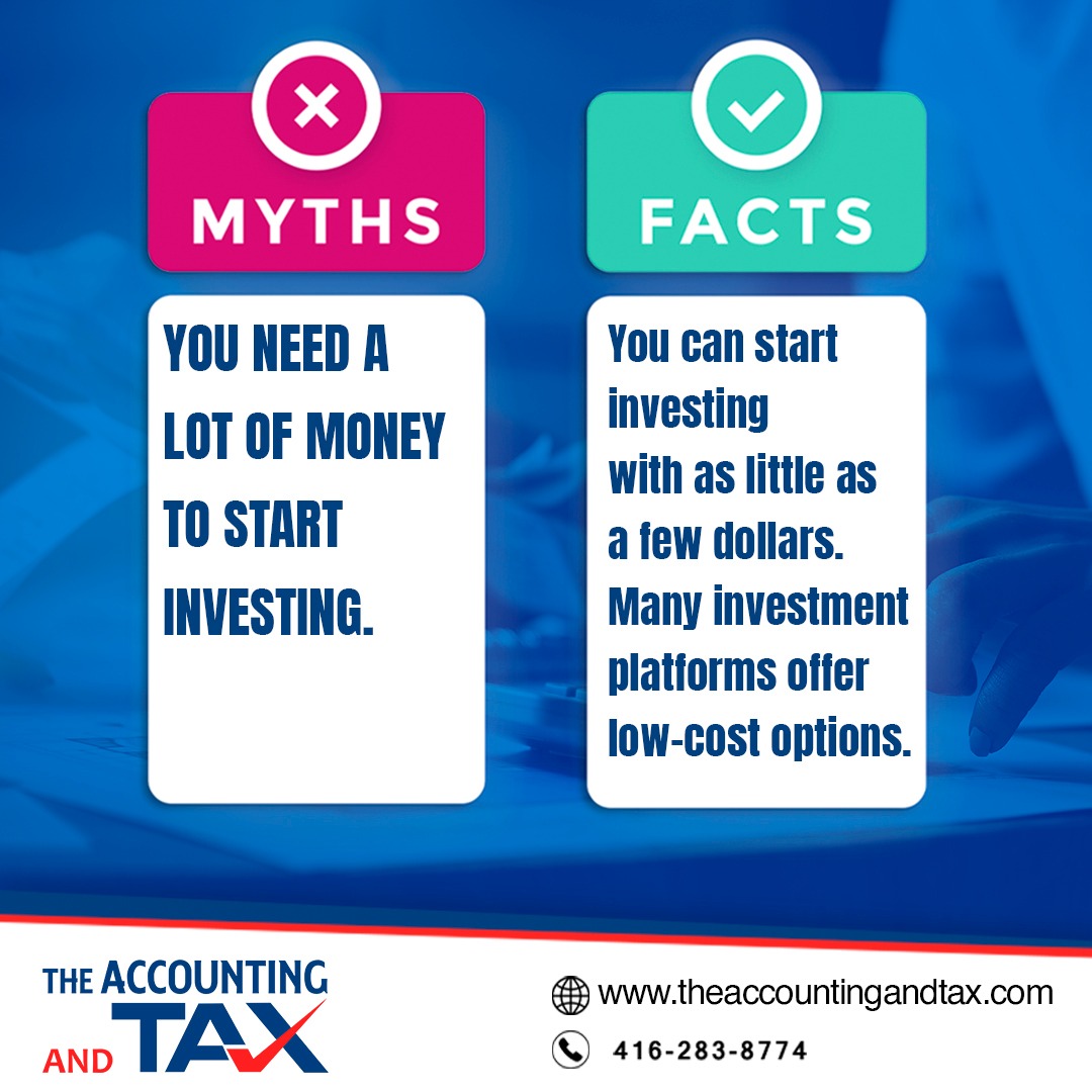 You can start investing with as little as a few dollars. Many investment platforms offer low-cost options

Call: 416-283-8774
Visit: theaccountingandtax.com

#TheAccountingandTax #taxfiling #candadatax #finance #taxes #retirement #insurance #canadiantax #revenue #tax