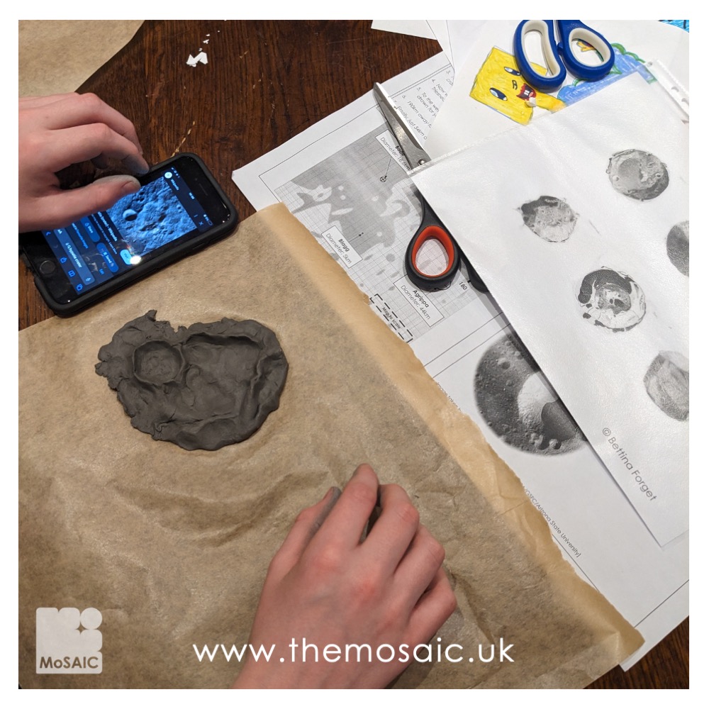 We got hands on with selenography (study of the Moon's features) yesterday with @streamslearning combining the maths, poetry and visual art in a challenging but rewarding 2 hour workshop. Students were inspired by @BettinaForget to create clay crater sculptures. #schoolworkshops