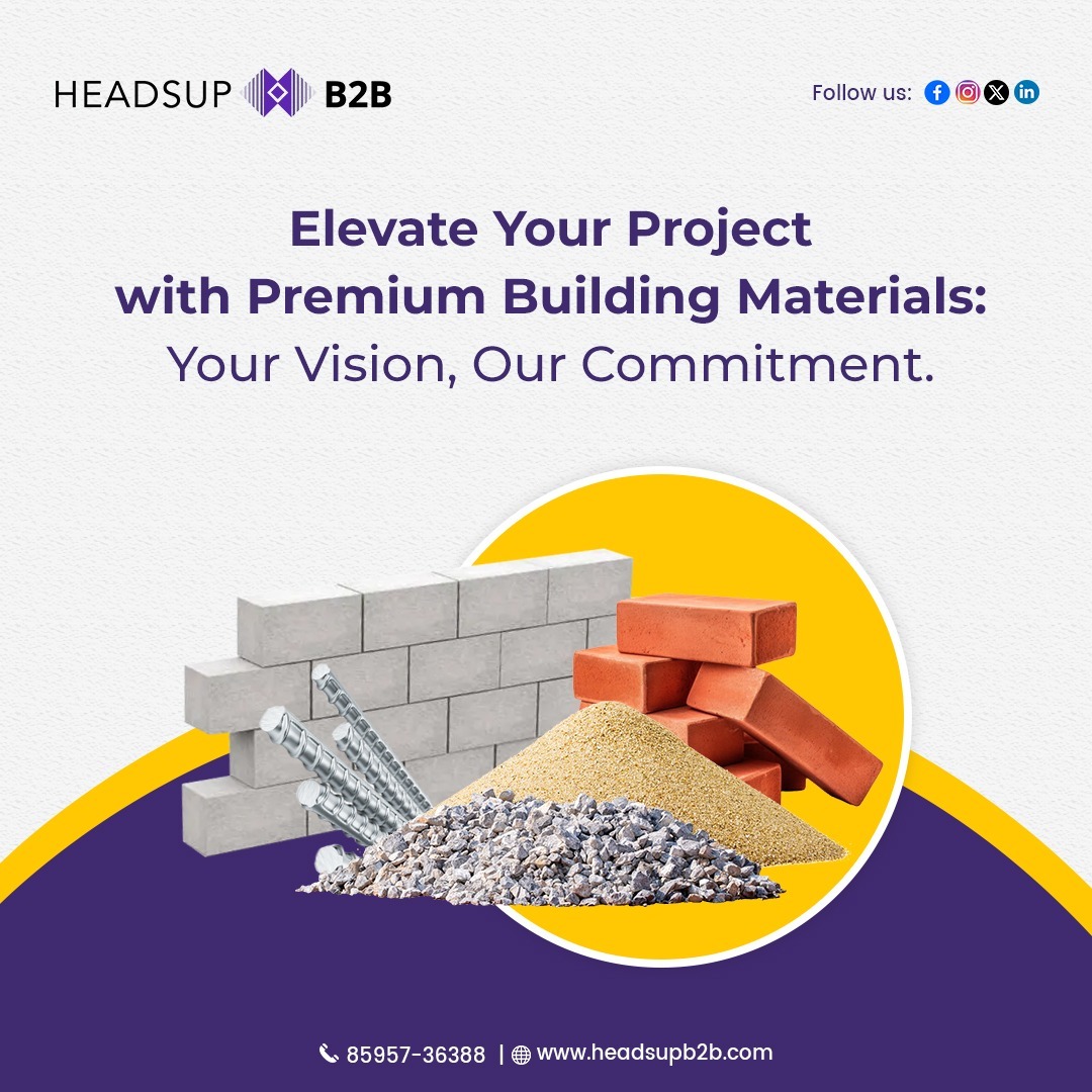 Headsup B2B (@headsupb2b) on Twitter photo Transforming visions into reality, with premium materials and unwavering dedication.
For more details:
Visit Now: headsupb2b.com
Call: +918595736388, +919097476155
Email: info@headsupb2b.com
#PremiumMaterials #VisionToReality #BuildingDreams #MaterialMastery Transforming visions into reality, with premium materials and unwavering dedication.
For more details:
Visit Now: headsupb2b.com
Call: +918595736388, +919097476155
Email: info@headsupb2b.com
#PremiumMaterials #VisionToReality #BuildingDreams #MaterialMastery