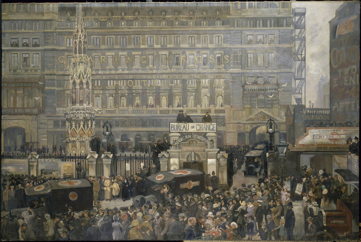 Outside #CharingCross Station, July 1916: Casualties from the Battle of the #Somme, Arriving in #London by John Hodgson Lobley, 1918

#WhatAWaste