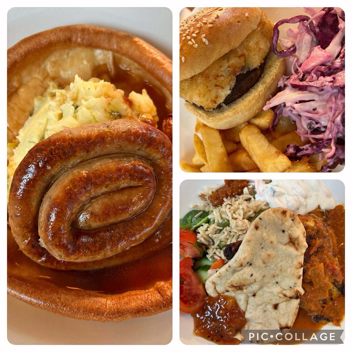 On todays menu in the EDUkitchen at St Peter’s we are serving: -Cumberland sausage ring -Butter Chicken Curry -Halloumi and Mushroom Burger @LoveBritishFood #greathospitalfood