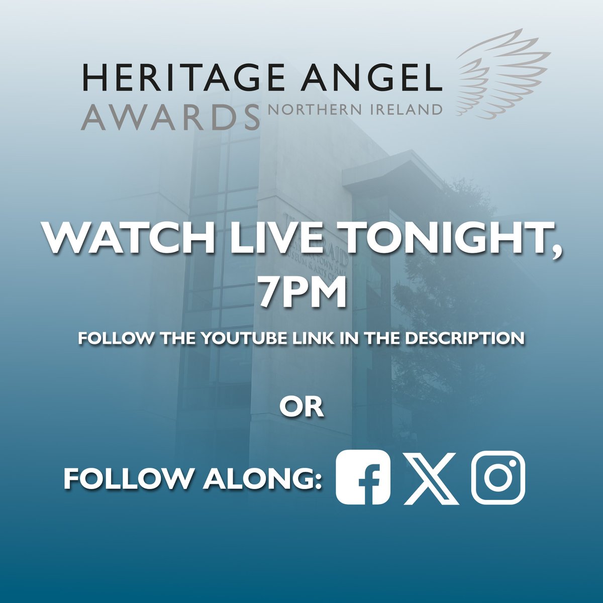 After a long wait, the Heritage Angel Awards are back at 7pm tonight! You can watch the ceremony via LIVESTREAM by following this link 👇 youtube.com/watch?v=AeS-V8… Follow along on our social media accounts too, where we will be posting live from the event using #HeritageAngels24