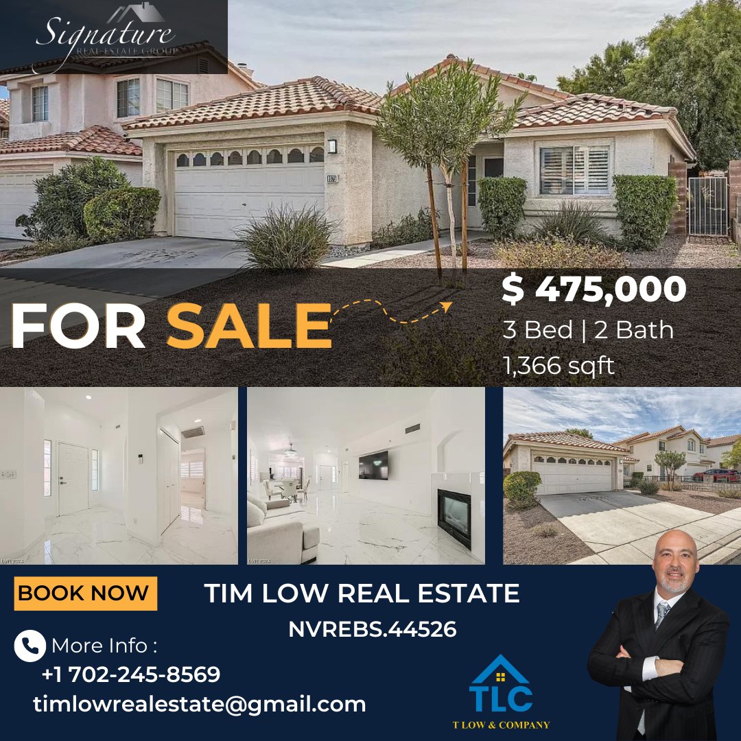 TLowRealEstate's tweet photo. 🏡 Just Listed: $475,000 - 8975 Via Vista Cir, Las Vegas, NV 89147 🌟 Located minutes from Downtown Summerlin and City National Arena.    

 Contact us today to schedule a viewing.📞   

#HomeForSale #timlow #timlowrealestate #timlowsellsvegas #LasVegasHomes #RealEstate https://t.co/4MZM67CImQ
