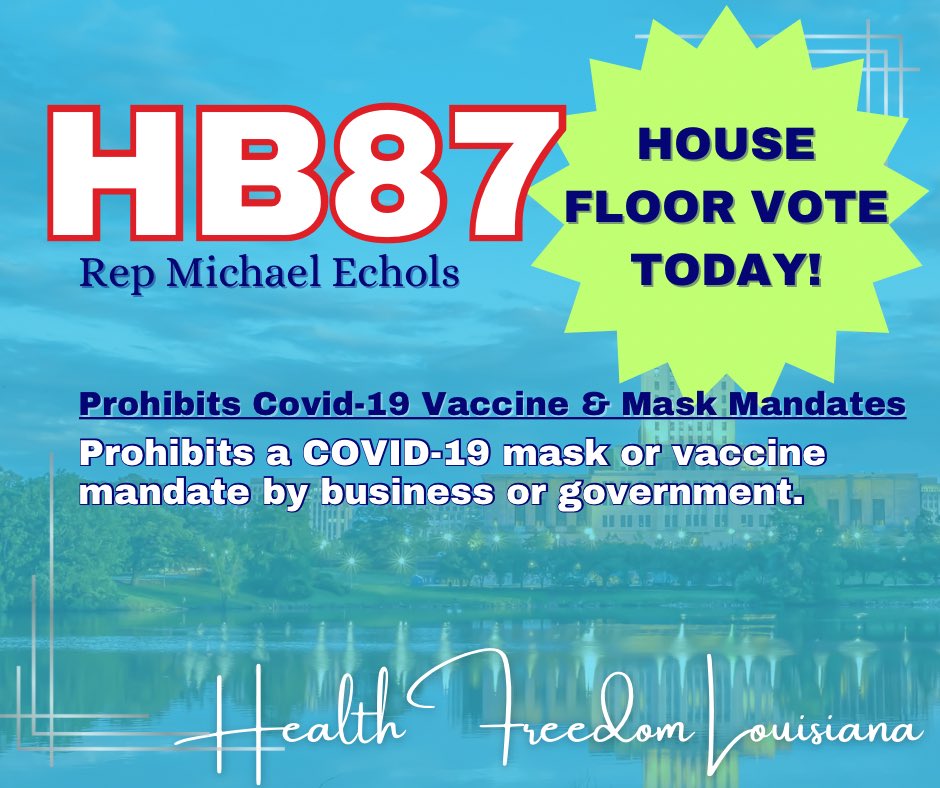 📣 Rep @MichaelEchols ’ bill HB87 is back and better than before! The amended language imposes a $50,000 fine for government or businesses that impose a covid mandate!! (Yes, unfortunately there is a healthcare carveout but only for a CMS mandate! And he includes language about