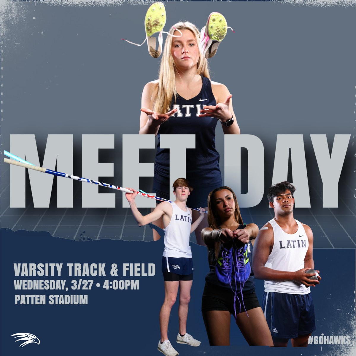 It's Meet Day! Varsity T&amp;F Hawks are hosting the first home meet of the 2024 season today at 4:00PM. Don't let a little rain stop you, come out and support your fellow Hawks! 

#GoHawks