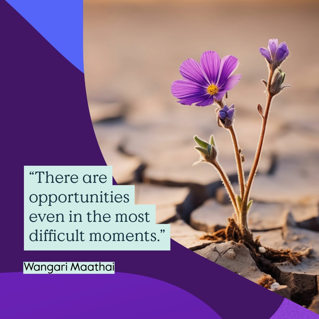 'There are opportunities even in the most difficult moments.' Today's #WednesdayWisdom comes from Wangari Maathai - the first African woman to win the Nobel Peace Prize in 2004. #WomensHistoryMonth
