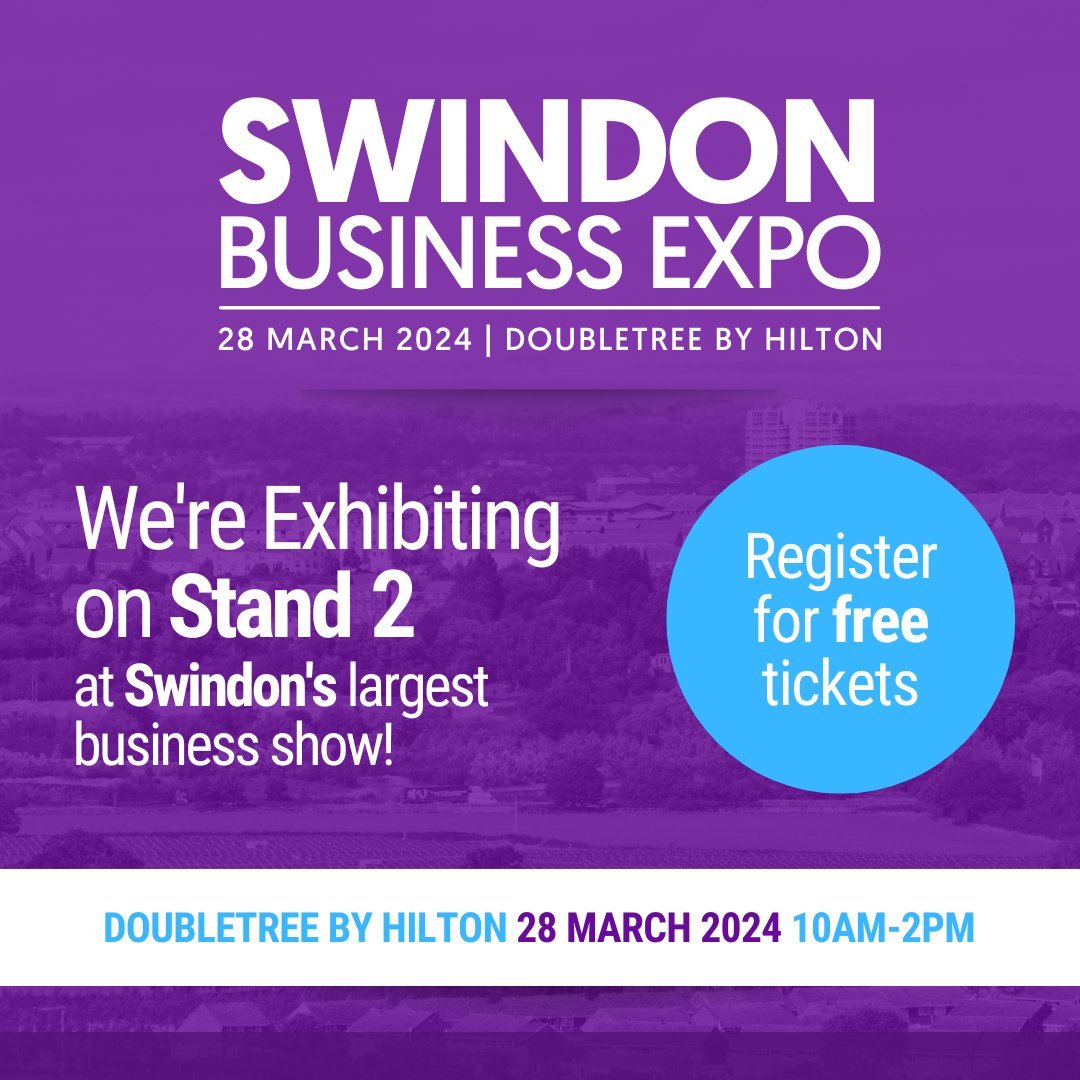 Are you joining us tomorrow at the #Swindon Business Expo? A free business show for SMEs, come along for a chat & find out how we could help your business growth journey. We’ll be at Stand 2 from 10am to 2pm. Register for your free tickets, here: ow.ly/IFF350R2o9J