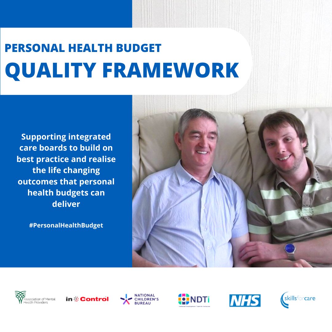 Personalised Care (@pers_care) on Twitter photo Personal Health Budget Quality Framework supports #ICBs to create conditions to meet performance expectations, focusing on improving operational delivery to help improve people's lives.
▶️england.nhs.uk/publication/pe…
<a href="/incontrolorg/">In Control</a> <a href="/AssocMHP/">Association of Mental Health Providers</a> <a href="/ncbtweets/">National Children's Bureau</a> <a href="/skillsforcare/">Skills for Care</a> <a href="/NDTicentral/">NDTi</a> Personal Health Budget Quality Framework supports #ICBs to create conditions to meet performance expectations, focusing on improving operational delivery to help improve people's lives.
▶️england.nhs.uk/publication/pe…
<a href="/incontrolorg/">In Control</a> <a href="/AssocMHP/">Association of Mental Health Providers</a> <a href="/ncbtweets/">National Children's Bureau</a> <a href="/skillsforcare/">Skills for Care</a> <a href="/NDTicentral/">NDTi</a>