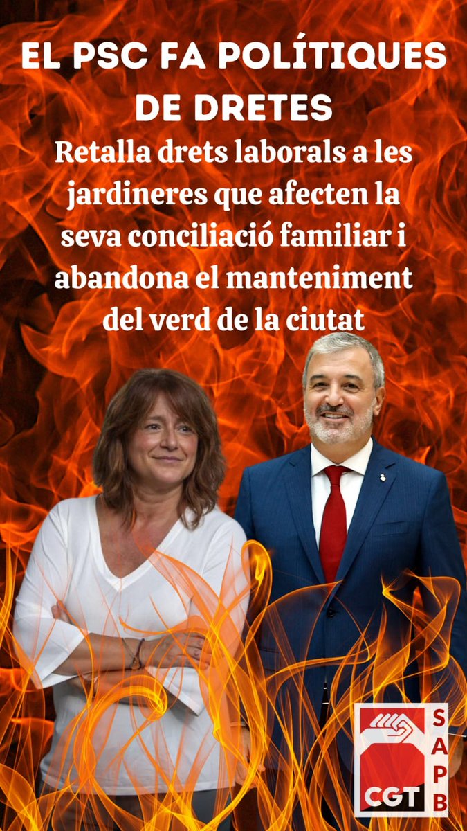 malesherbescgt's tweet photo. Les treballadores de parcs i jardins demanem la retirada del'article 41 @jaumecollboni  imposa una mesura que ens  modifica les  condicions d treball sense cap justificació tècnica. Les seves solucions a la sequera són merament propagandístiques e ineficients.
#JardineresEnLluita https://t.co/Rsb8MbRZKE