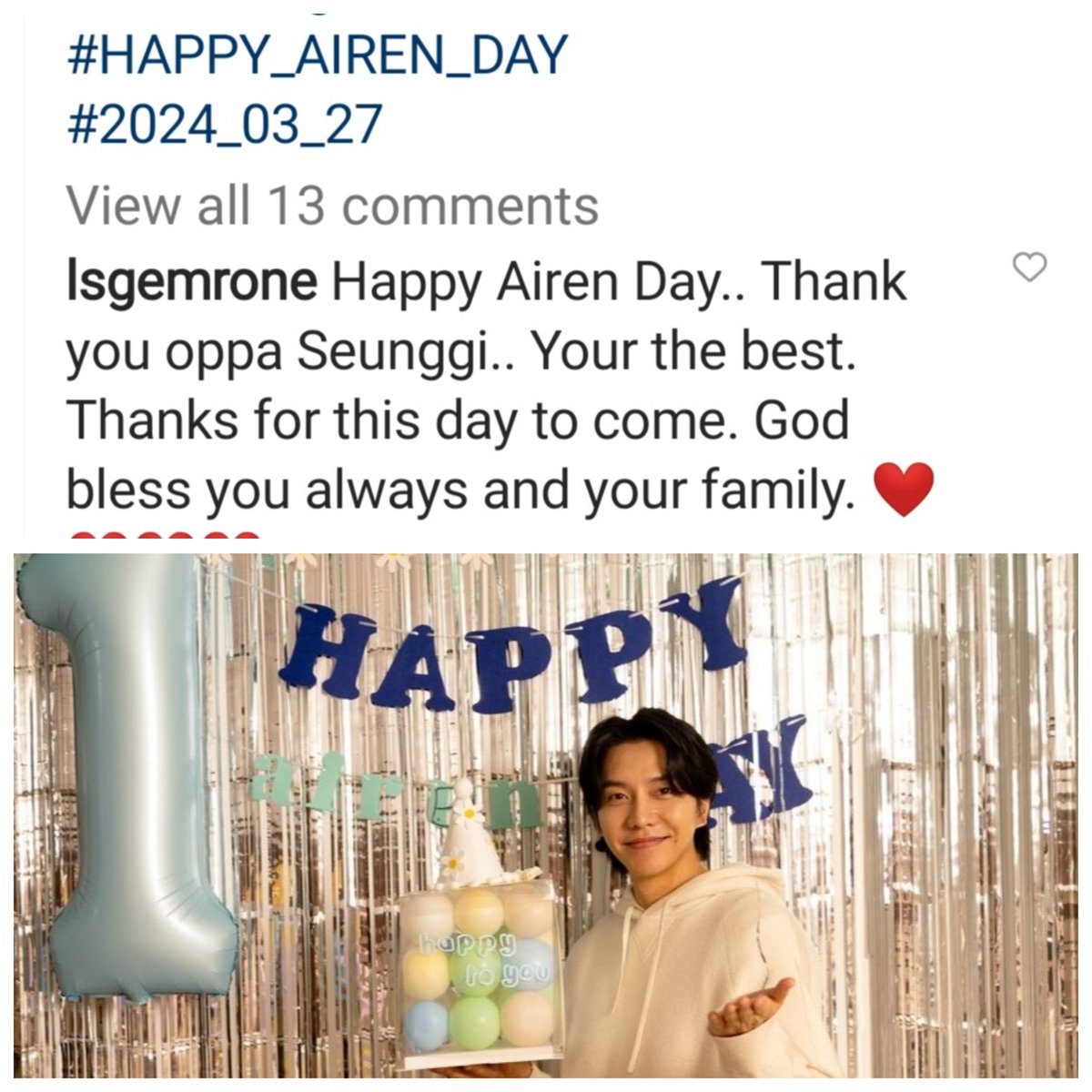 Evlas1182020's tweet photo. Happy Airen Day! Thank you #LeeSeungGi. What a precious moment.. ❤️❤️❤️ https://t.co/kkFmGfOh99