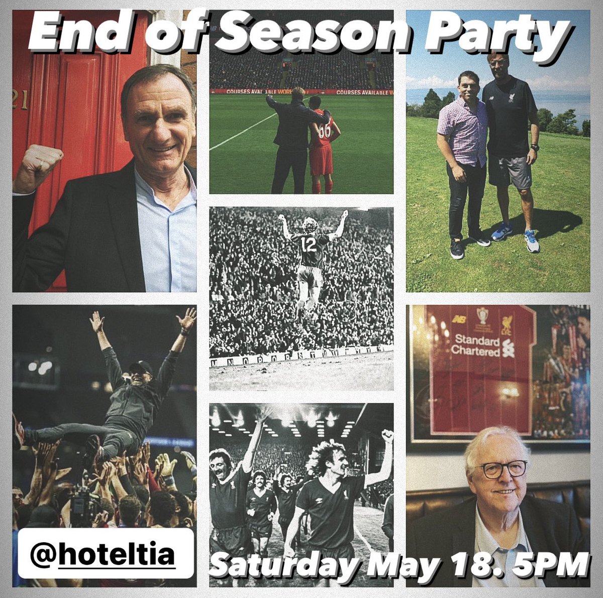 Welcome to our End of Season Party! Tickets are out. Celebrating 9 memorable seasons with Jürgen Klopp. The LFC Legends @Phil_Thompson4, @DFairclough12 alongside @JamesPearceLFC and @mrs1nil will entertain. The @VoiceOfAnfield plays the tunes👌. Tickets: tinyurl.com/2s4fard2