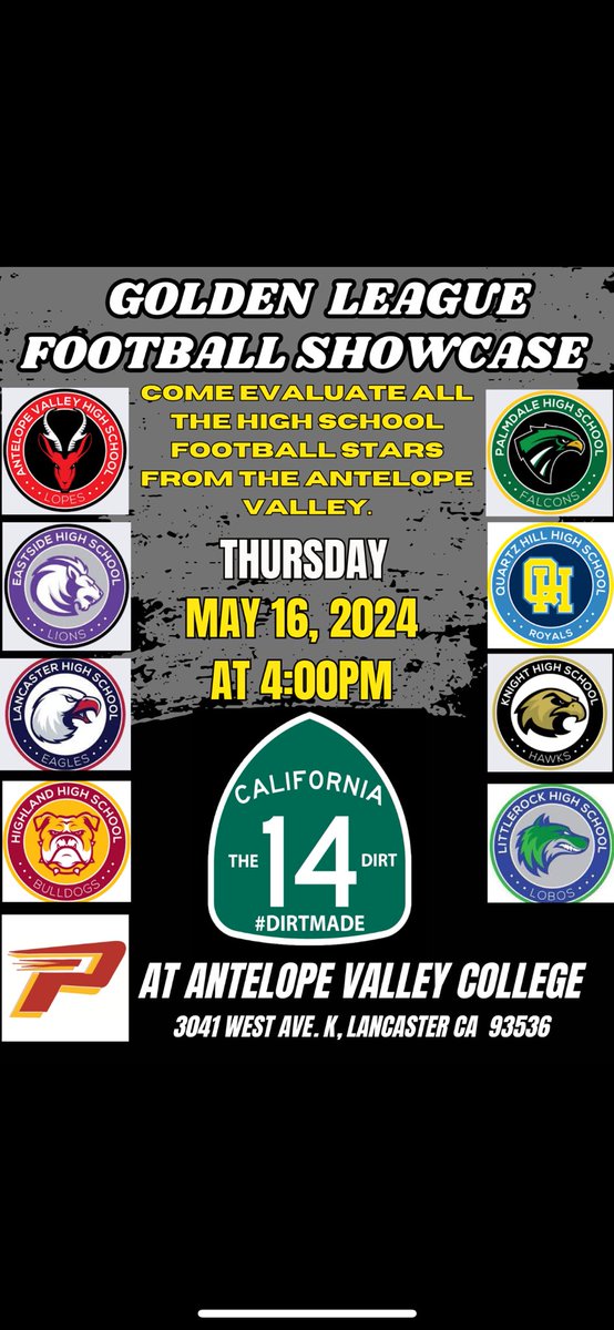 Come see the Antelope Valley’s Best showcase their talent. The Antelope Valley has always been a hotspot for talent…AND WILL CONTINUE TO BE!!!
#DirtMade #GetMore