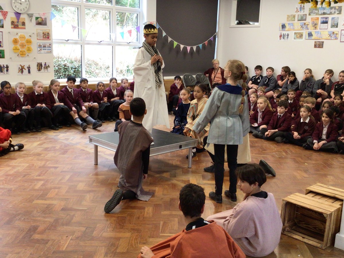 Prep were treated to a magnificent performance of the Easter story by Year 5 in assembly today #MyCaterham #CaterhamPrep