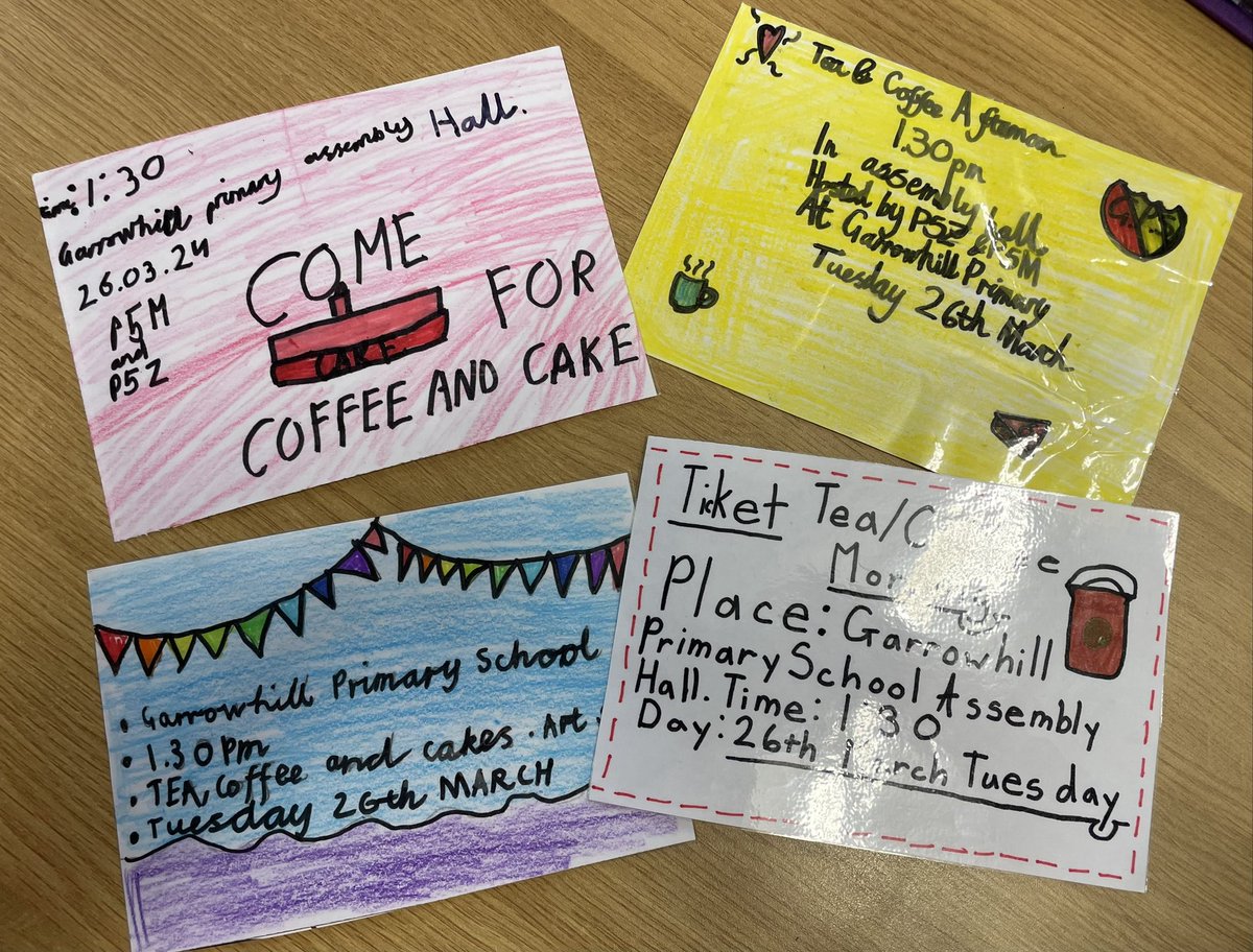 Garrowhillps's tweet photo. Primary 5 welcomed parents and carers for a coffee morning and art sale organised as part of the @VirginMoney project. They created artwork, baked cakes, created invites and decorated the hall for the event. Well done P5! 👏🏼 Thanks to everyone who came along and contributed. #dyw https://t.co/Llj0hQfP2l