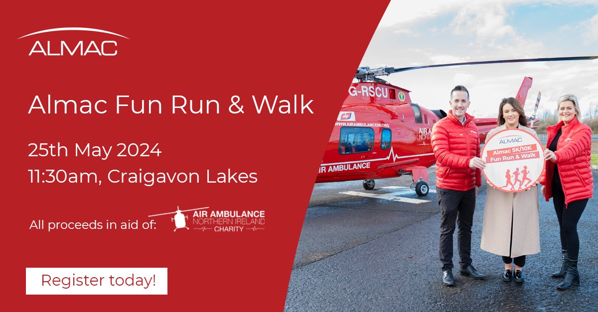 Join us on Saturday 25th May for our charity 5K / 10K Fun Run & Walk! This year 100% of proceeds go to @AirAmbulanceNI, a vital charity dedicated to responding to serious trauma and medical emergencies across Northern Ireland. Run, walk or jog with us! hubs.li/Q02pXy2B0