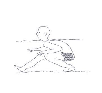 Personas normales // Yo saliendo de la playa.