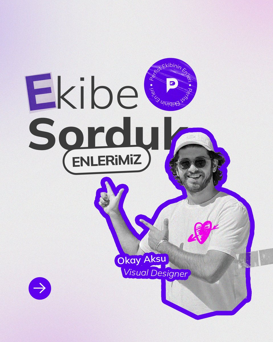 perfistdigital's tweet photo. Perfist ekibine soruyoruz! Tasarım ekibimizden Visual Designer Okay Aksu’nun sırlarını açıklıyoruz. 🧑🏻‍💻 

Tasarlamayı en sevdiği alandan işini kolaylaştıran araçlara kadar, sevdiği şarkılardan işini planlarken ne kullandığına kadar tüm soruları sorduk ve cevaplarını aldık. ✨🪩 https://t.co/UkP1NDPwDi