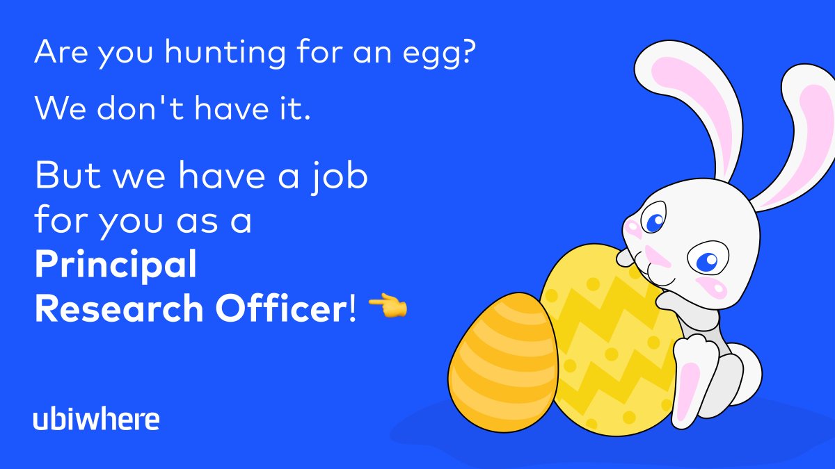 👉 @ubiwhere is on the hunt for the best talent for our team! Join us as our #PrincipalResearchOfficer and dive into an exciting Easter #egghunt... for new technologies! 🐰 🥚 📌 Apply now! Click here: ubiwhere.bamboohr.com/careers/73. Have a happy #Easter! 🐣