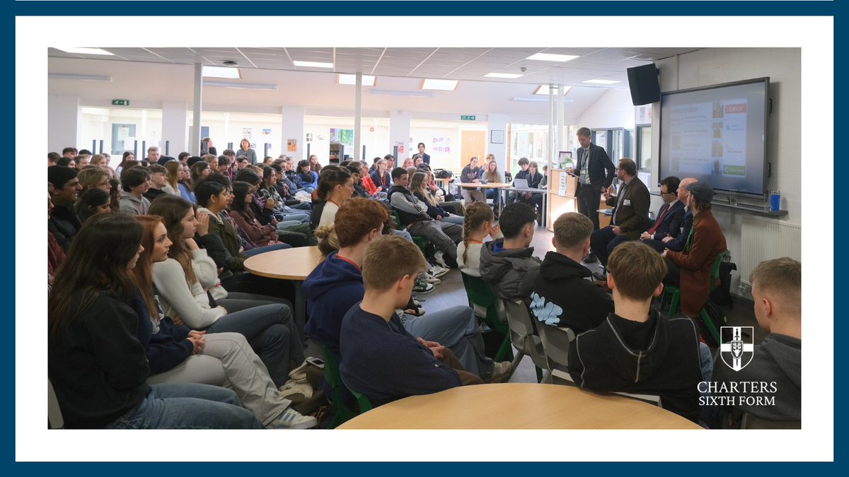 ChartersSchool's tweet photo. Students @Charters6Form welcomed local representatives from a broad spectrum of political parties to the Charters Question Time debate today. 
Our thanks to @jackmrankin, @julian_tisi, @PeterLShearman &amp; Michael Boyle for taking part.
Read about the debate:
https://t.co/s2b7XxsucD https://t.co/coJdPPLdJT