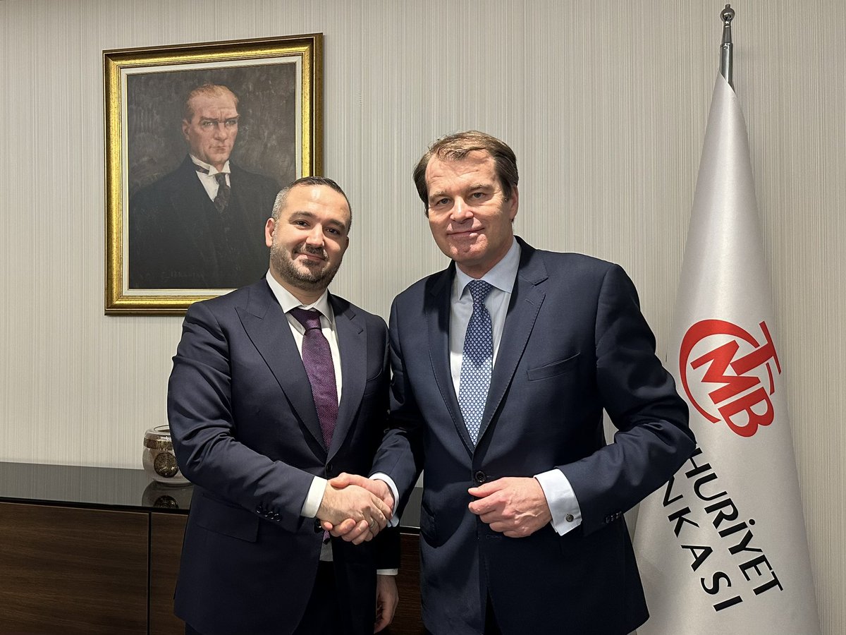 Impressed by my 1st meeting w/ the new Governor of @CentralBank_TR Fatih Karahan. We discussed Türkiye’s monetary policy, its fight to contain inflation, financial stability risks and much more! @EBRD remains committed to Turkiye, a country we invested > €2.5 billion in 2023!