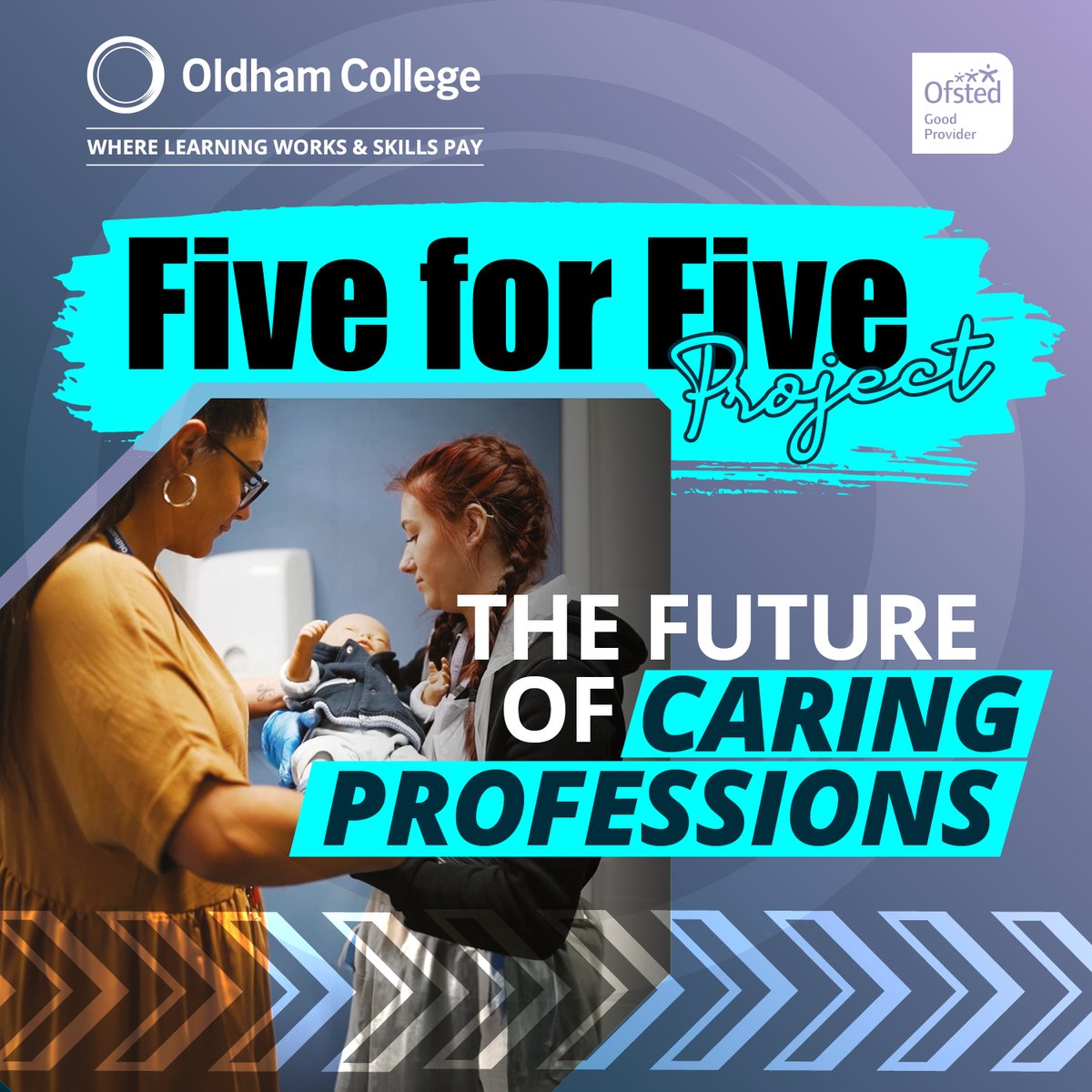 Oldham College has launched the Five for Five Project to support Health & Social Care learners. Employers who get involved in this project will be helping to futureproof our local Health & Social Care provision. More information & contact details: ow.ly/BVF550R1YIZ