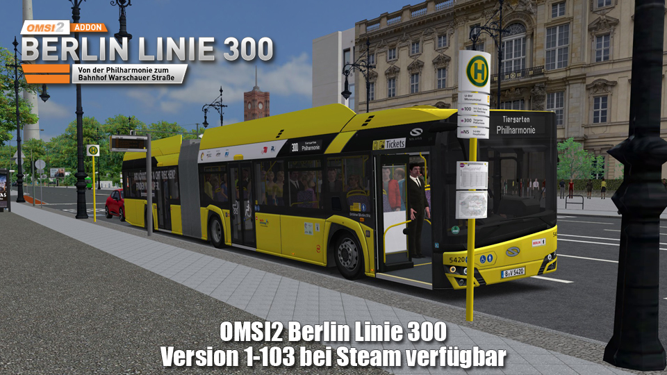 Version 1-103 von OMSI Berlin Linie 300 verfügbar

Neben dem vor kurzem erschienen Update 1.1 für OMSI Berlin Linie 300 kommen vor dem nächsten großen Update 1.2, an dem schon fleißig gearbeitet wird, kleinere Korrekturen, die dem Spieler schnell helfen.
halycon.de/news/version-1…