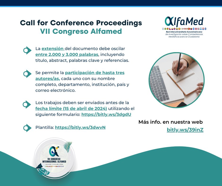 ¿Todavía no has presentado tu comunicación? Tienes hasta el 15 de abril ⚠️📌

Es muy importante que reviséis la normativa de presentación: bitly.ws/39inZ