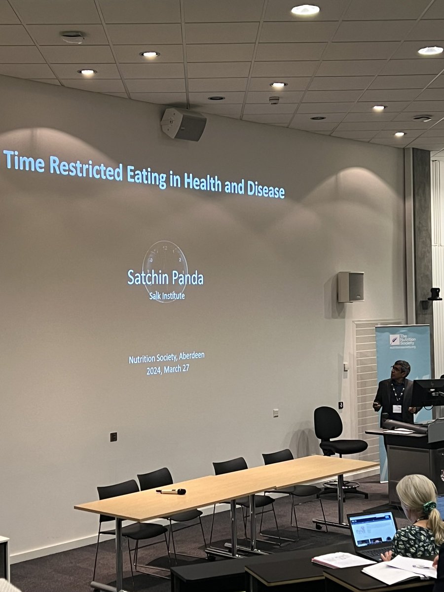 Delighted to introduce our plenary speaker today @SatchinPanda sharing data on time restricted eating #NSScottish24 and nice commentary on this milestone meeting @NutritionSoc