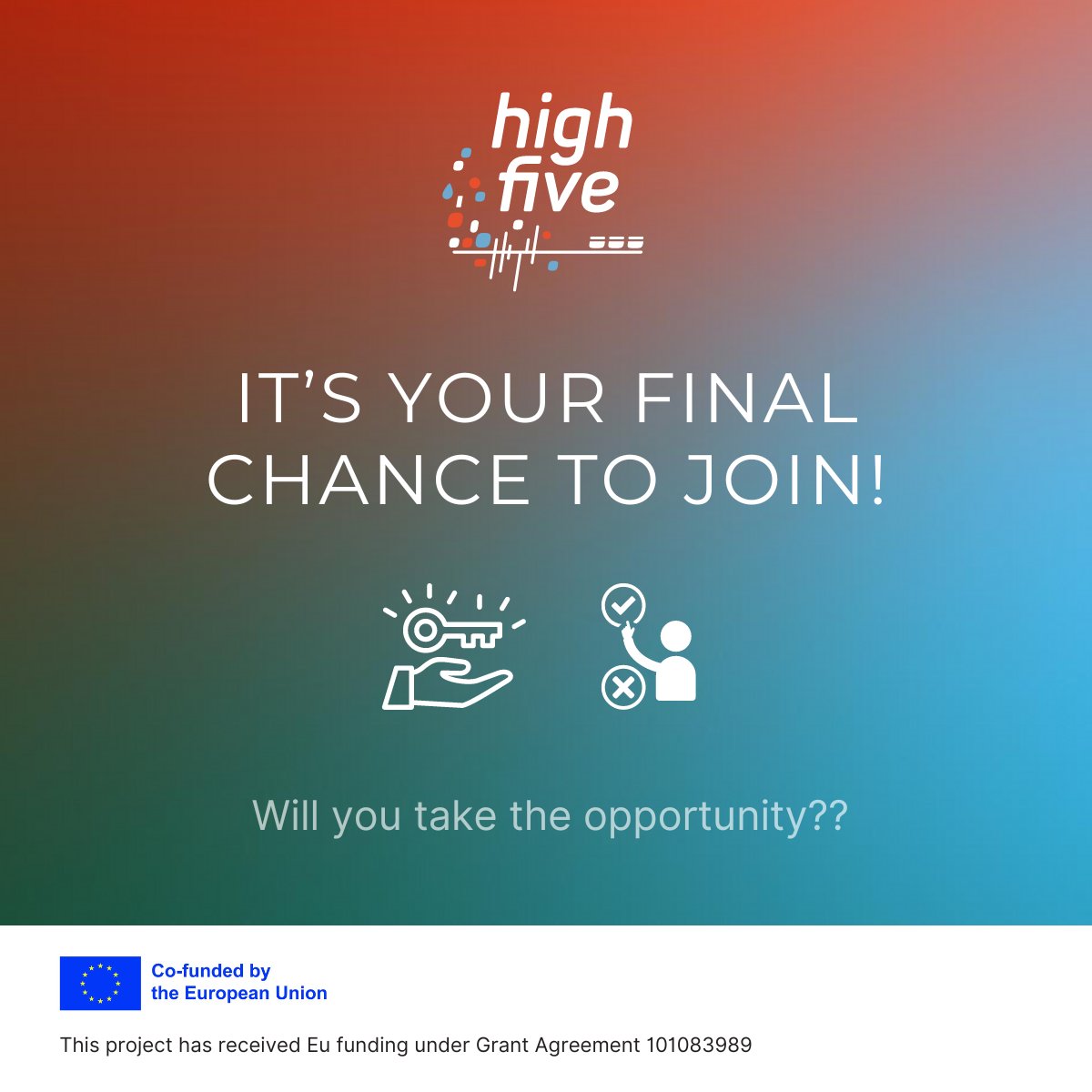 Act now! This is your final chance to apply for HIGHFIVE Open Call 2. 💡 Project Scope: Implement tested digital solutions (TRL 6-9) 💰 Funding: Up to €60,000 per SME Up to €120,000 per project Register: highfive.ss4af.com/open-calls/sec… #SMEFunding #OpenCall #I3Instrument