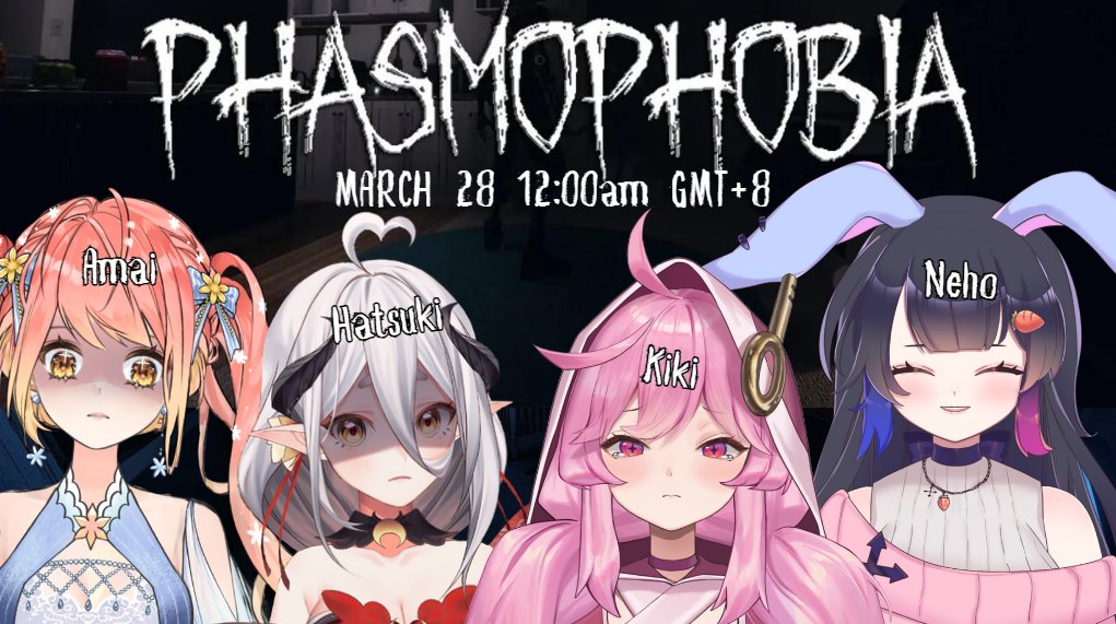 This midnight, 4 scaredy cats will play scary no eepy game phasmophobia!!!!

Watch my POV here: twitch.tv/hatsukivt

#envtubers #Toiletnihatsuki #KikiLIVEheart #NehOUT #Am_Ai_Live