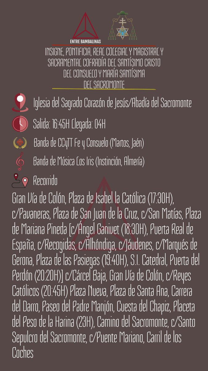 _EBambalinas's tweet photo. 𝗛𝗢𝗥𝗔𝗥𝗜𝗢 𝗘 𝗜𝗧𝗜𝗡𝗘𝗥𝗔𝗥𝗜𝗢 - @HdadGitanosGR

¡¡Feliz y fructífera Estacion de Penitencia!!

#CyS_EB #SSantaGR24 https://t.co/nQ09BuxmBk