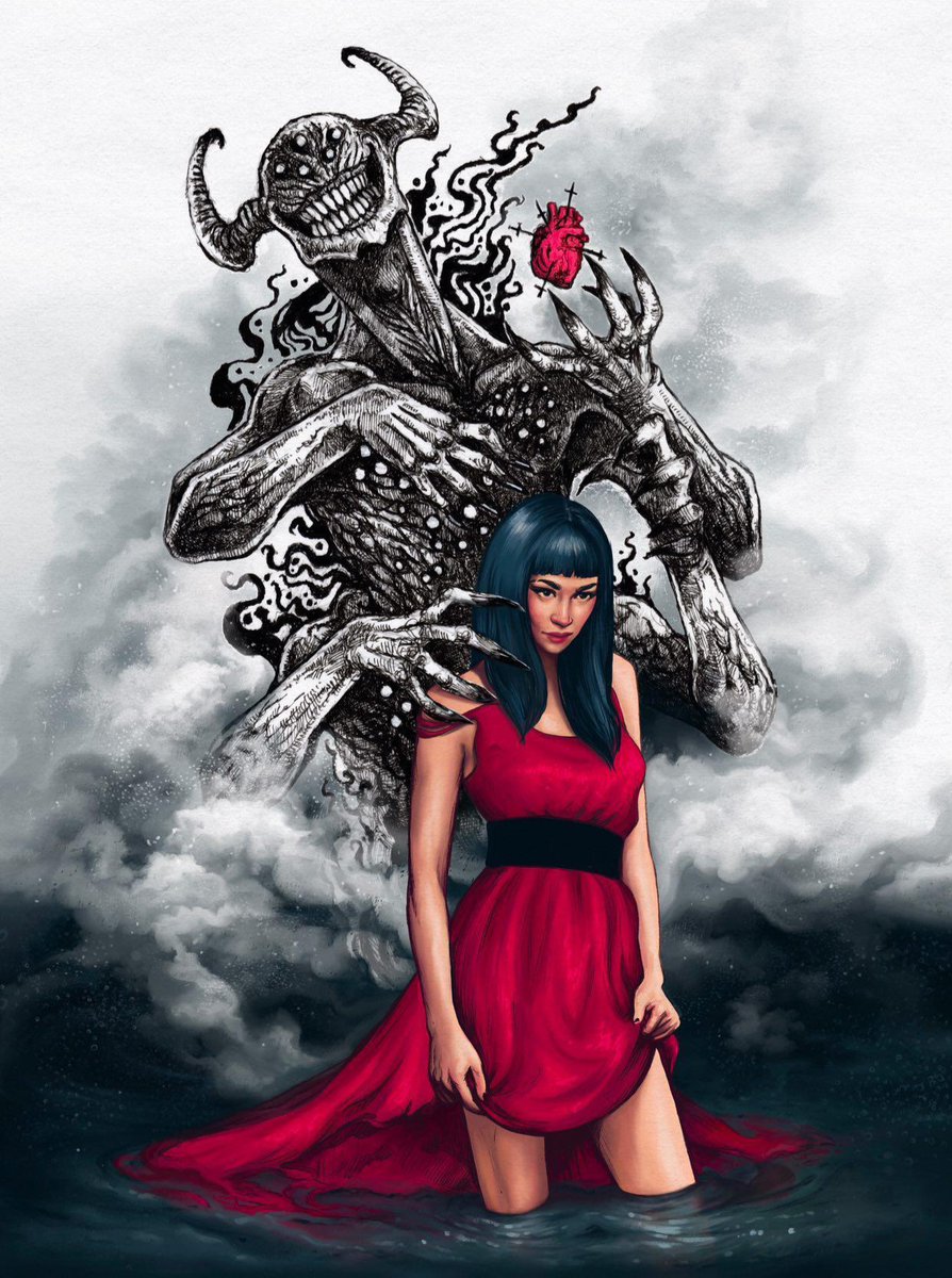 <a href="/AI_Aliens/">A.Alien</a> Beautiful maiden, a captive of despair,
In demoniac's clutches, she's caught in snare.
Body may flee, with her swift bravely grace,
But the heart remains captive, in haunted place.

"Demonic Embrace" 😈🖤 (with ElenaRight)
14LE, 10 $XTZ on objkt 
objkt.com/asset/KT1ECC8K…